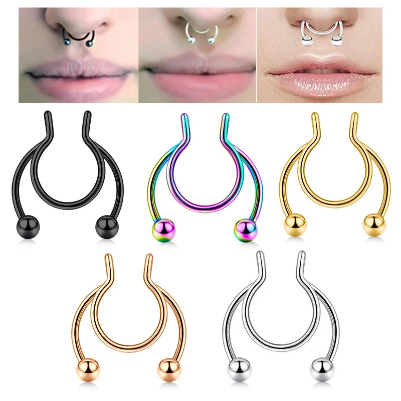 Body Jewelry Nose Ring - Anillo de nariz falso en forma