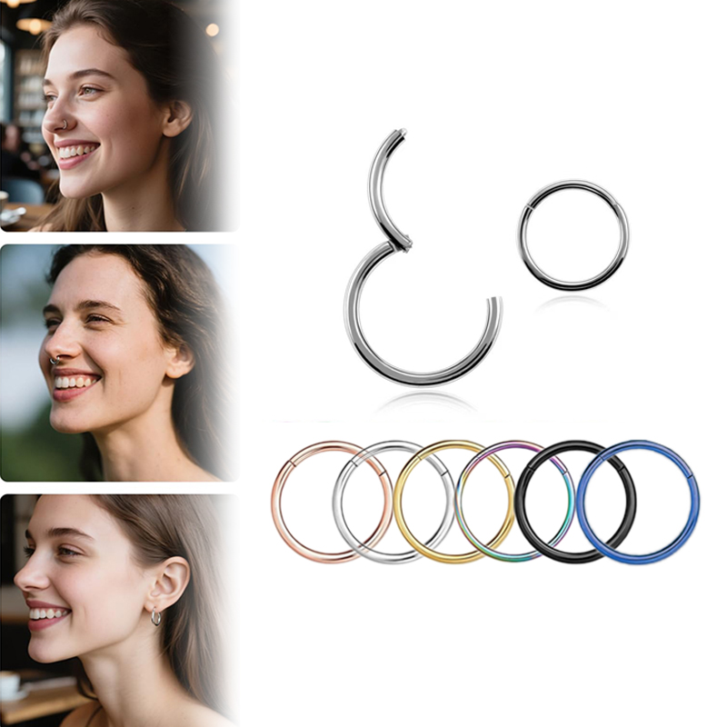 Body Jewelry Nose Ring - Anillo de acero quirúrgico 316L de