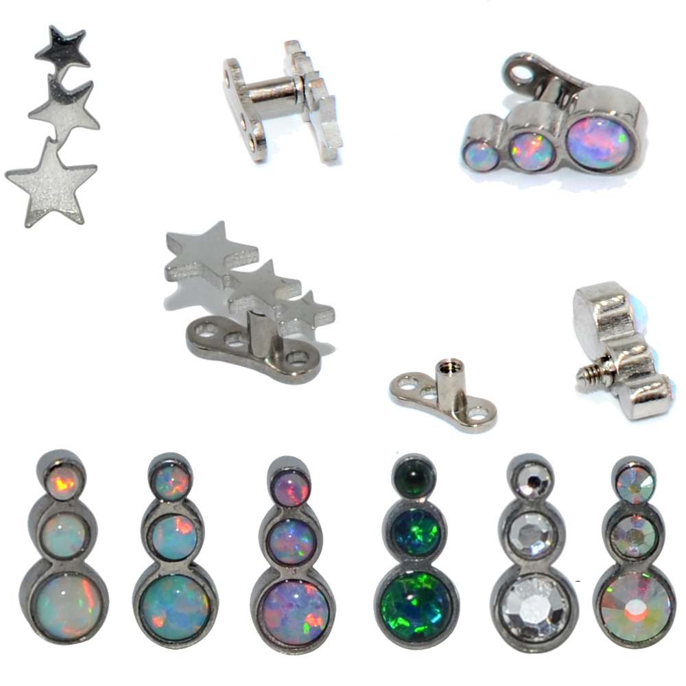 Body Jewelry Dermal - Ancla dérmica con Base de acero/titanio,