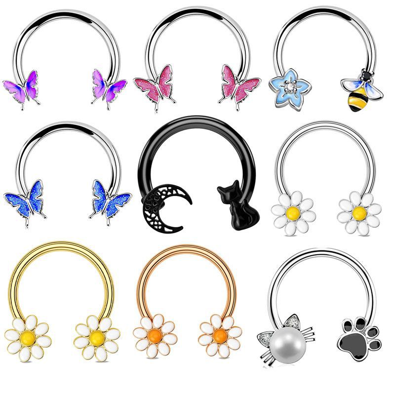 Body Jewelry Nose Ring - Pendientes de Aro de Acero Quirúrgico