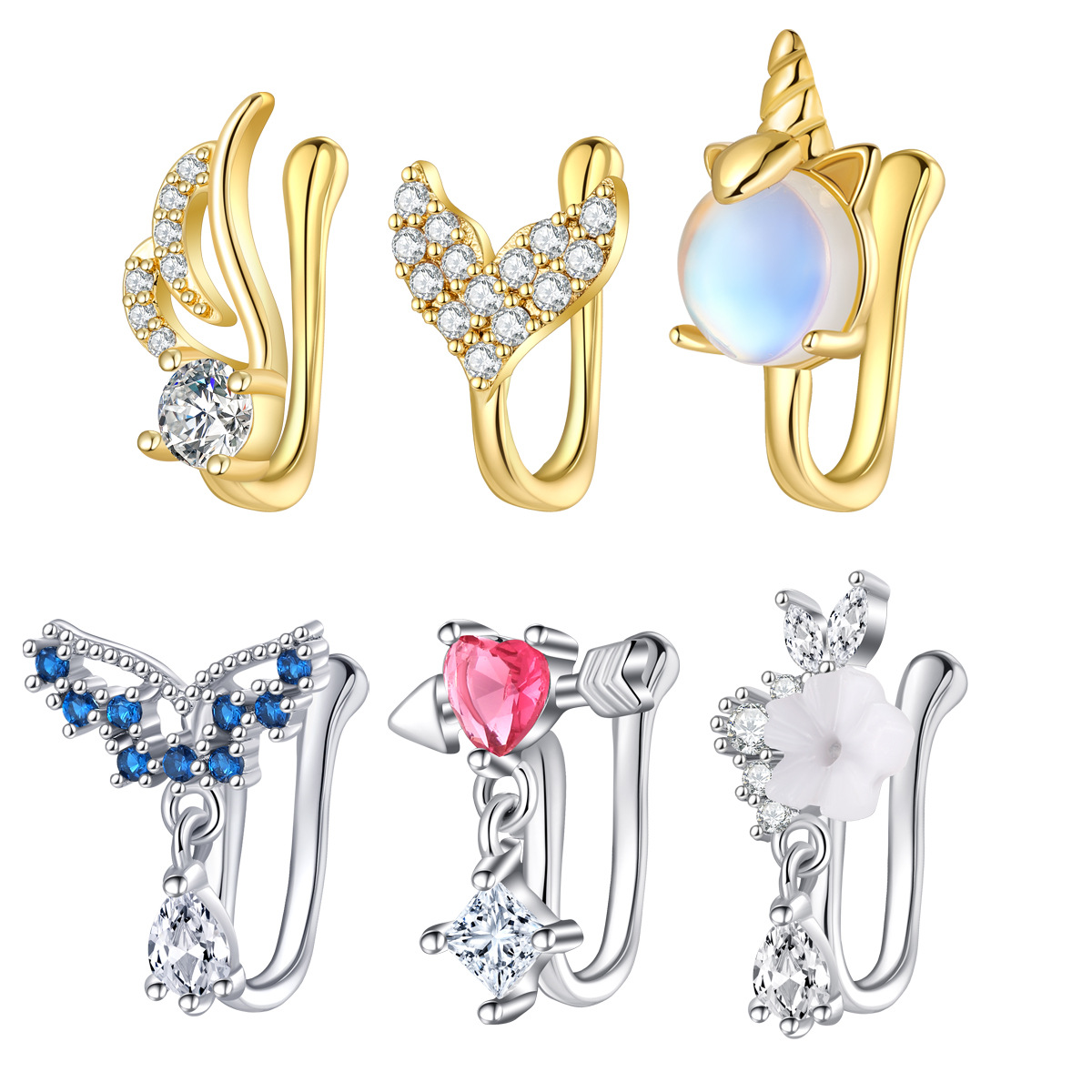 Body Jewelry Nose Ring - Piercing de nariz falso para mujer,