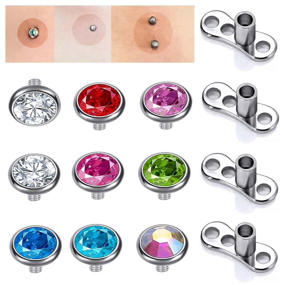 Body Jewelry Dermal - Piercing de superficie de acero quirúrgico,