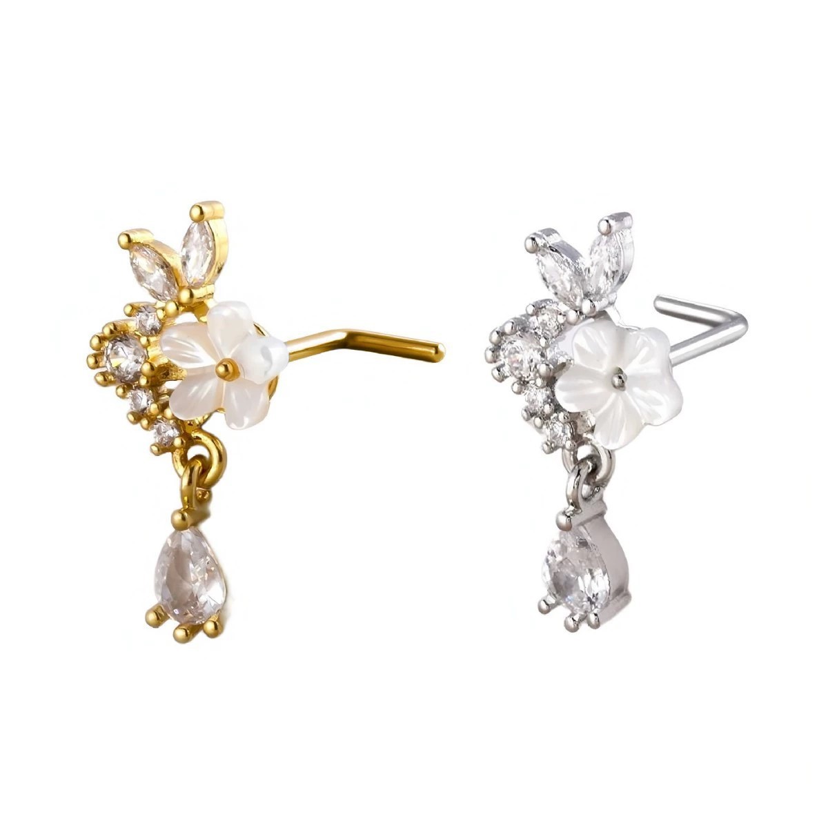 Anillo de Nariz con Flor Dorad - Body Jewelry Nose Ring reseña y precio