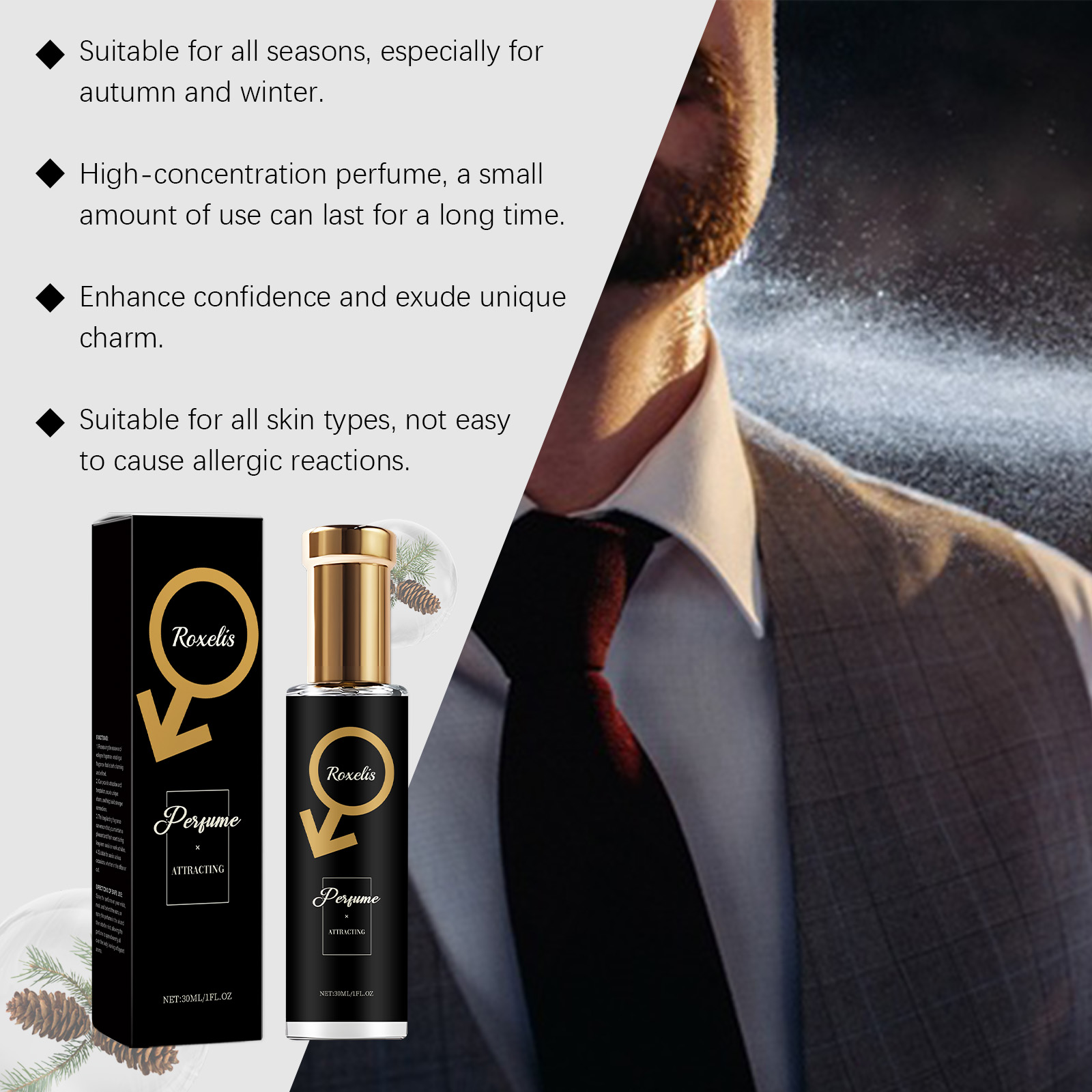 Roxelis 30ml Perfume de feromo - Body Jewelry Kit reseña y precio
