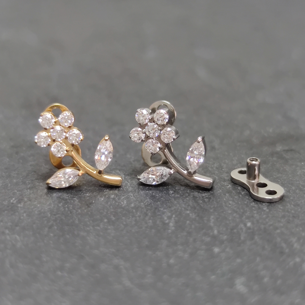G23 titanio circón Micro ancla - Body Jewelry Dermal reseña y precio