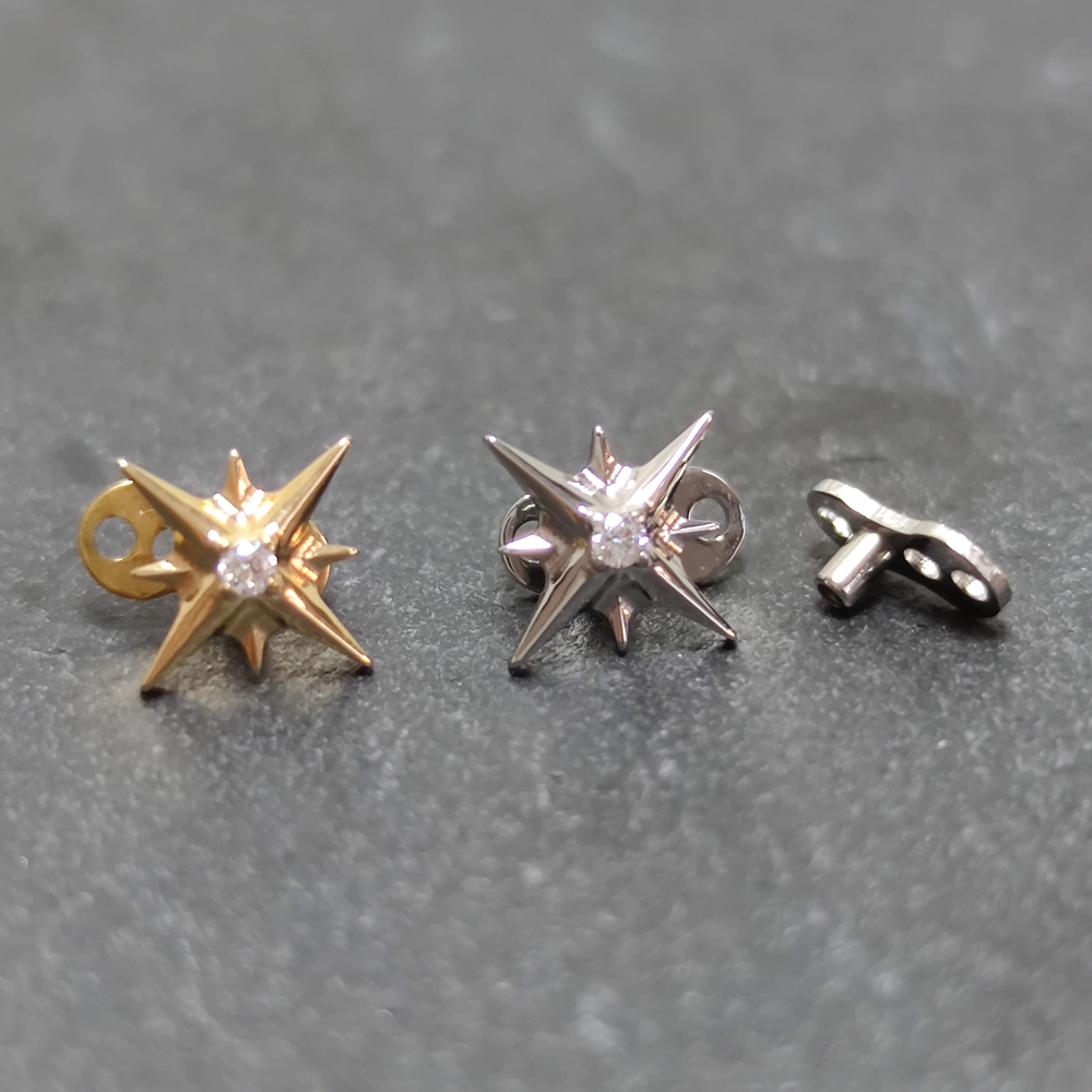 G23 titanio circón Micro ancla - Body Jewelry Dermal reseña y precio