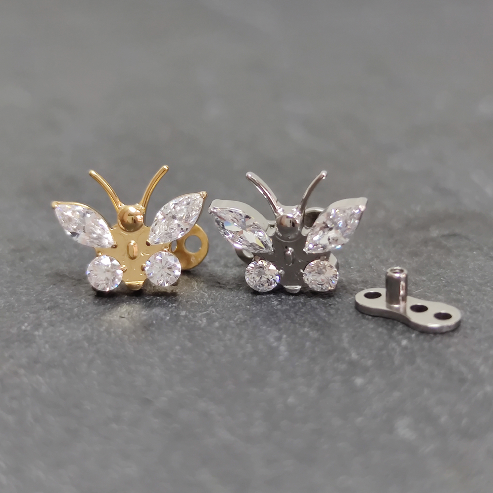 G23 titanio circón Micro ancla - Body Jewelry Dermal reseña y precio