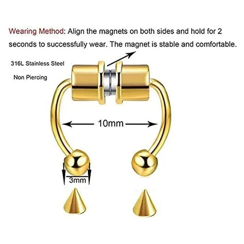 Anillos magnéticos falsos para - Body Jewelry Nose Ring reseña y precio