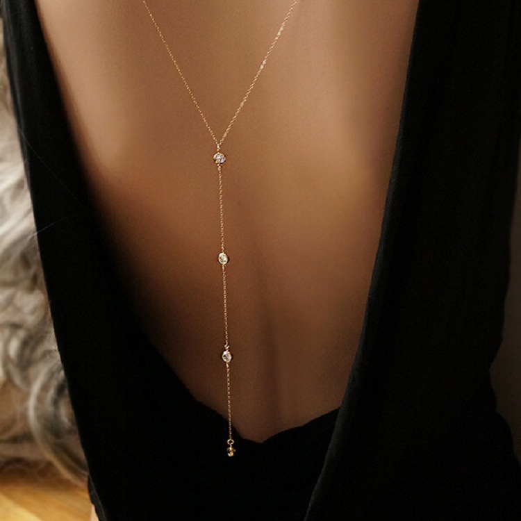 Nuevo collar de cadena trasera - Body Jewelry Outfit reseña y precio
