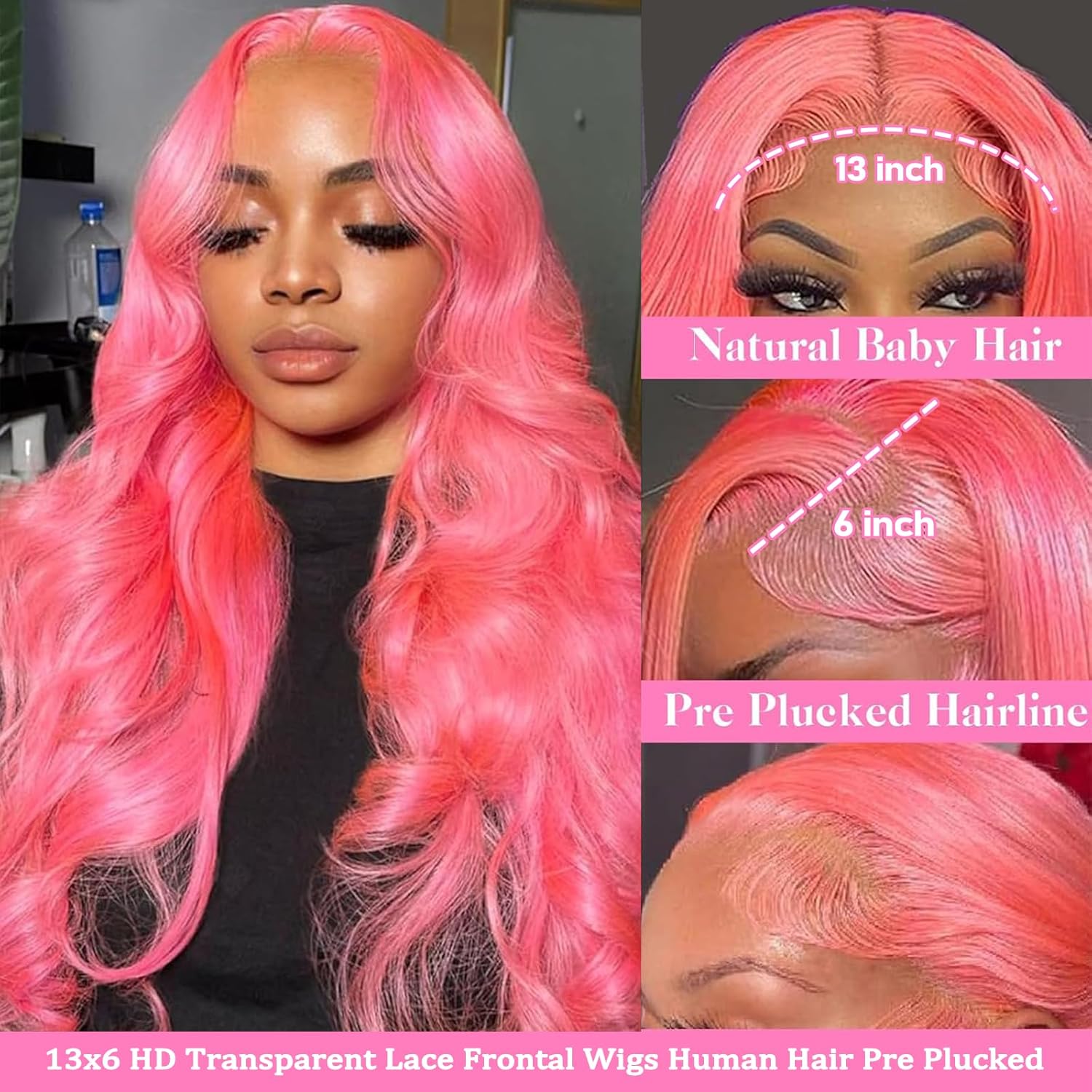 Peluca de cabello humano rosa  - Body Jewelry Underwear reseña y precio