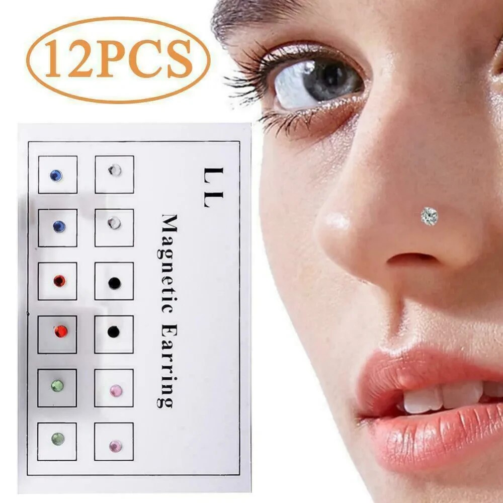 12 uds/tarjeta tramposo falso  - Body Jewelry Nose Ring reseña y precio