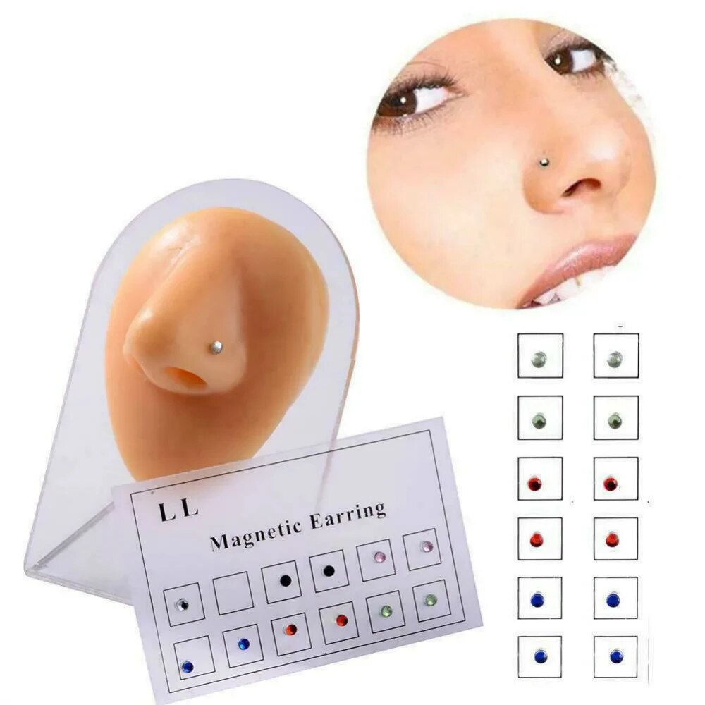 12 uds/tarjeta tramposo falso  - Body Jewelry Nose Ring reseña y precio
