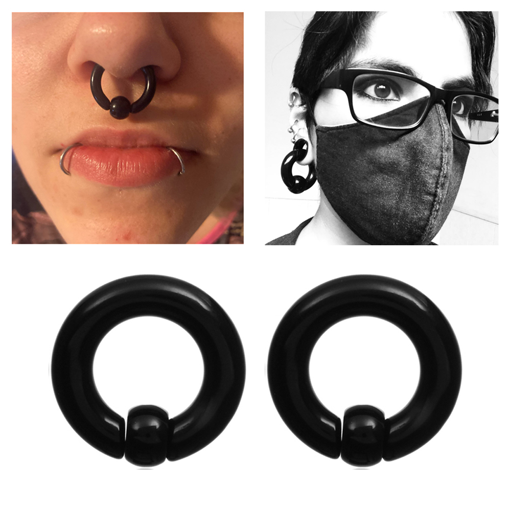Par de anillos cautivos acríli - Body Jewelry Gauge Sizes reseña y precio