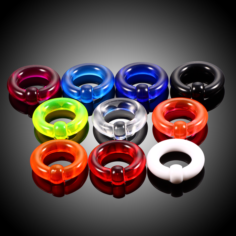Par de anillos cautivos acríli - Body Jewelry Gauge Sizes reseña y precio