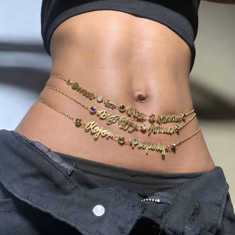 DUOYING-cadena para el vientre - Body Jewelry Names reseña y precio