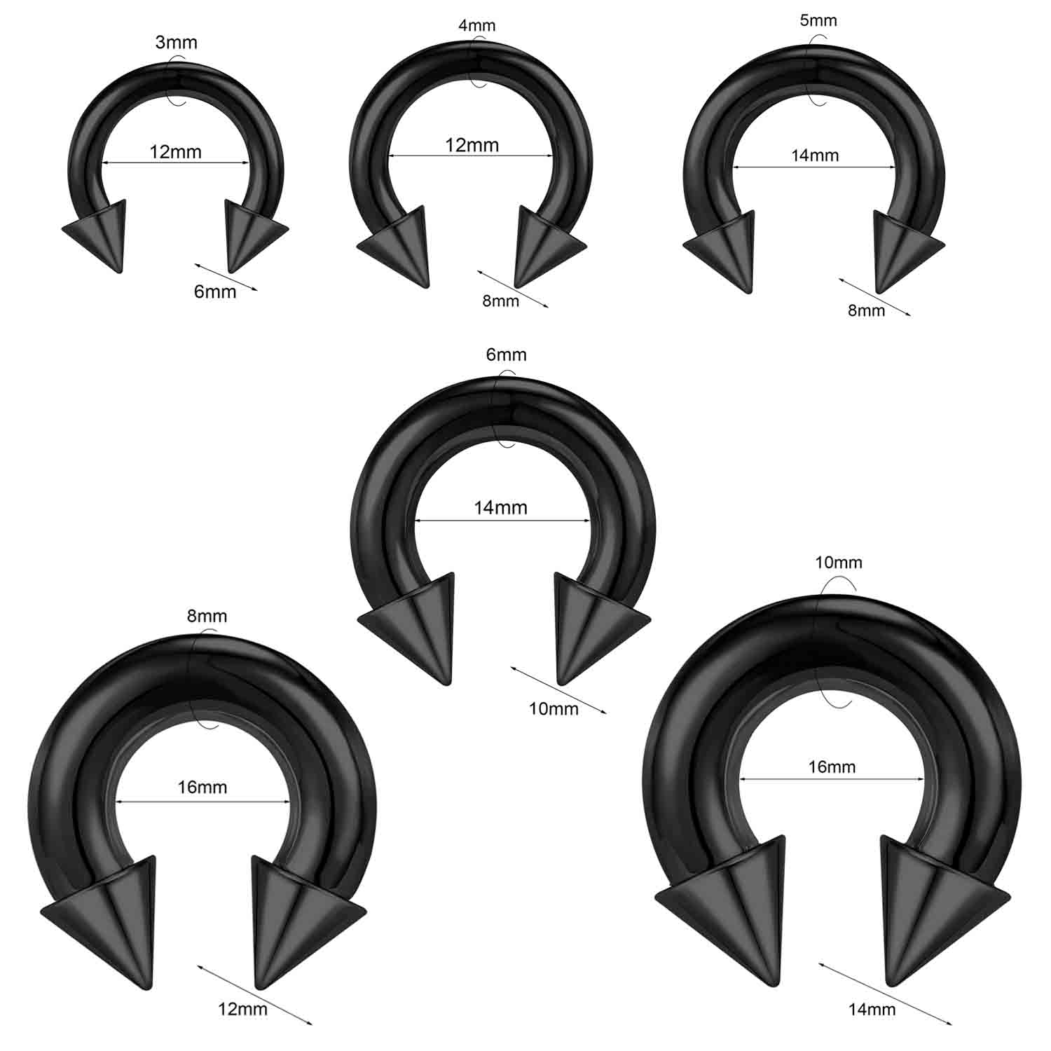 1/2 Piezas de Gran Tamaño de A - Body Jewelry Gauge Sizes reseña y precio