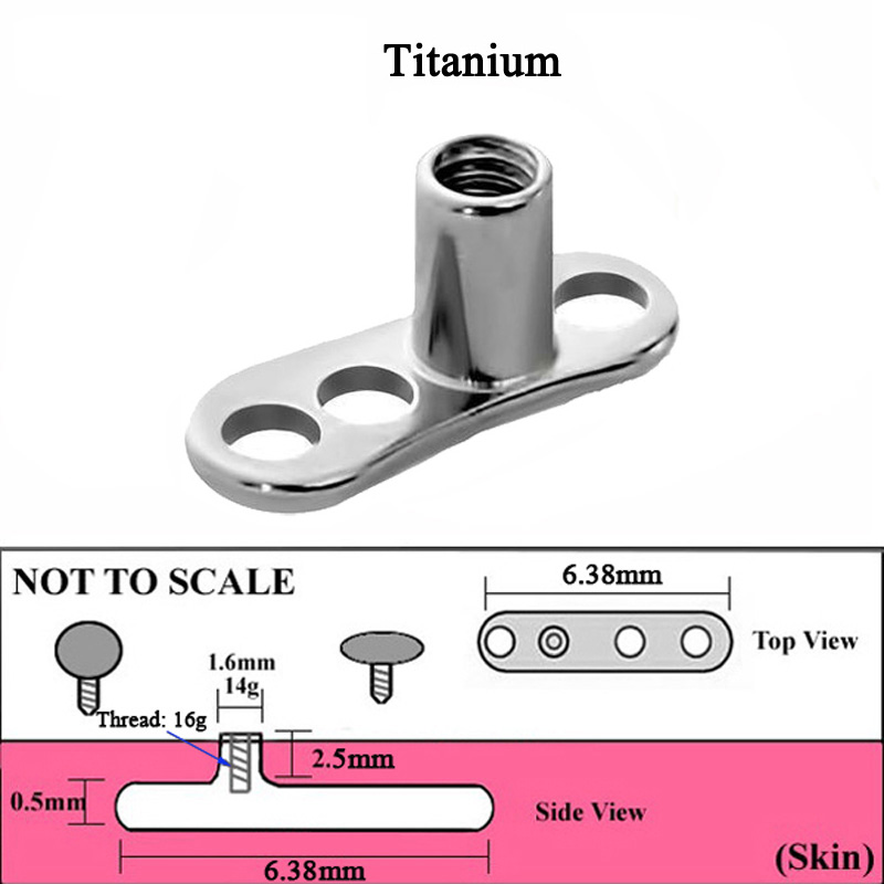 1 pieza G23 titanio ancla dérm - Body Jewelry Dermal reseña y precio