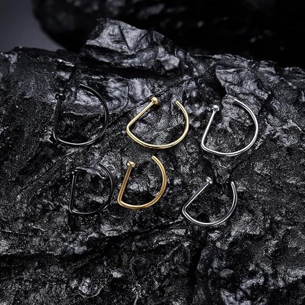 Paquete de 4 anillos de nariz  - Body Jewelry Nose Ring reseña y precio