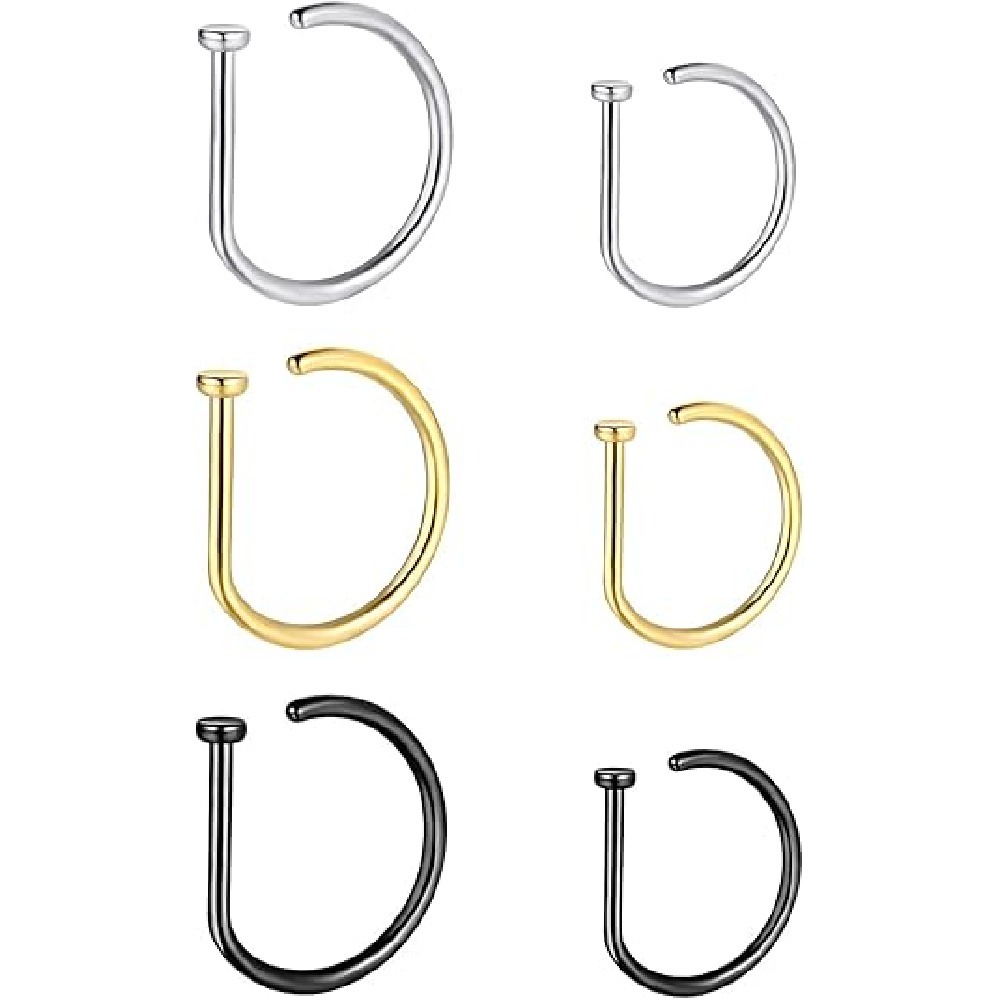 Paquete de 4 anillos de nariz  - Body Jewelry Nose Ring reseña y precio