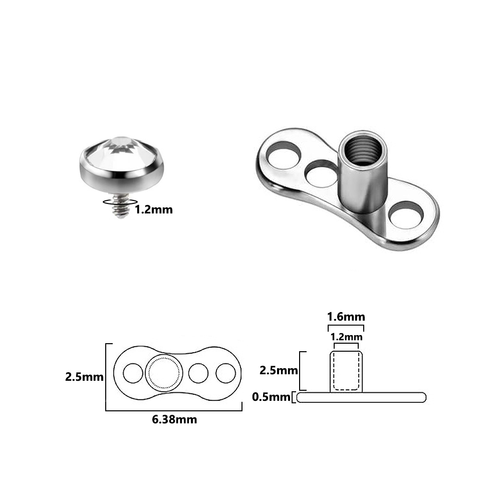 9 UDS-1 pieza de acero quirúrg - Body Jewelry Dermal reseña y precio