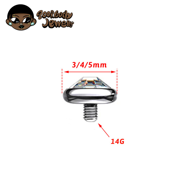 1 Uds ASTM F136 bisel de titan - Body Jewelry Dermal reseña y precio