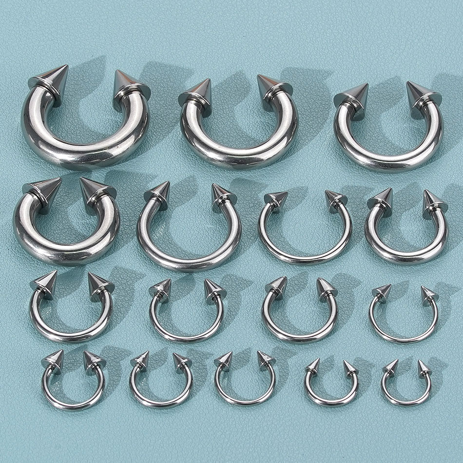 Anillo de herradura de acero i - Body Jewelry Gauge Sizes reseña y precio